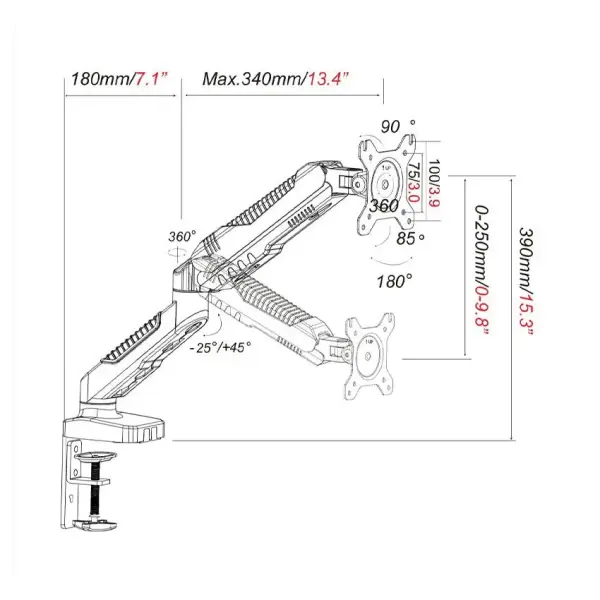 Giá treo, giá đỡ arm màn hình máy tính E-Dra EMA7301