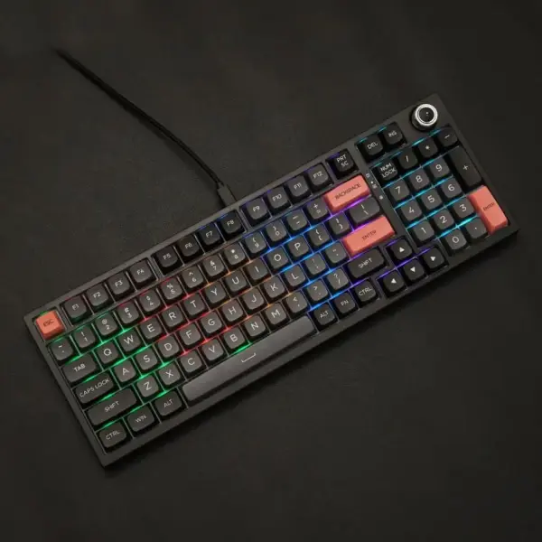 Bàn phím máy tính gaming cơ có dây Asestek AK98 black grey