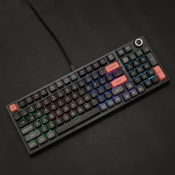 Bàn phím máy tính gaming cơ có dây Asestek AK98 grey black