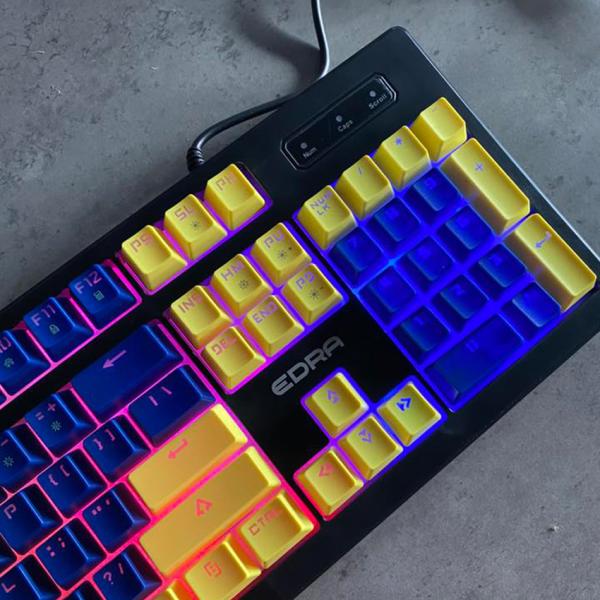 Bàn phím máy tính cơ gaming có dây E-Dra EK302 Yellow Blue