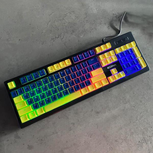 Bàn phím máy tính cơ gaming có dây E-Dra EK302 Yellow Blue