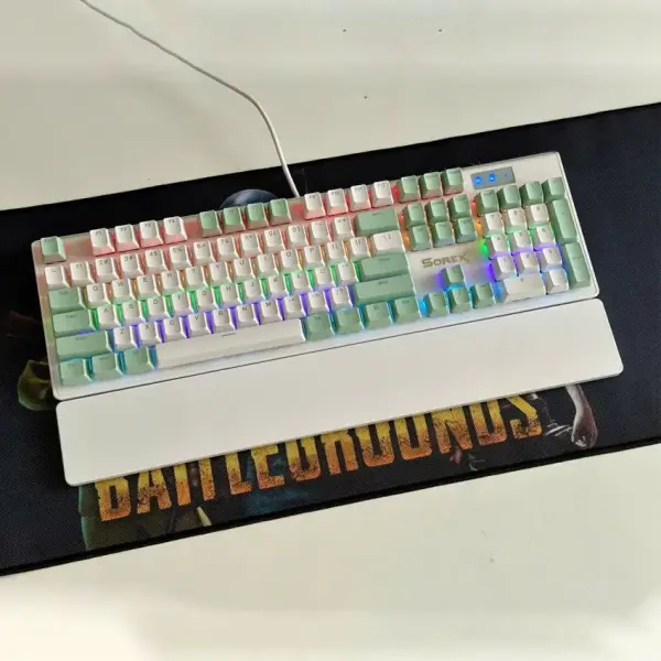 Bàn phím máy tính gaming cơ có dây Sorex SK105 Green White