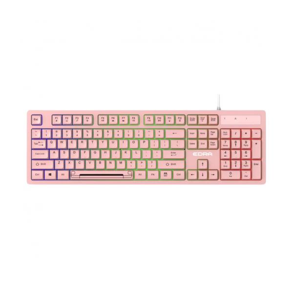 Bàn phím máy tính văn phòng giả cơ có dây E-Dra EK506 Pink