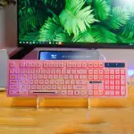 Bàn phím máy tính văn phòng giả cơ có dây E-Dra EK506 Pink