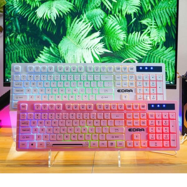 Bàn phím máy tính văn phòng giả cơ có dây E-Dra EK506 Pink