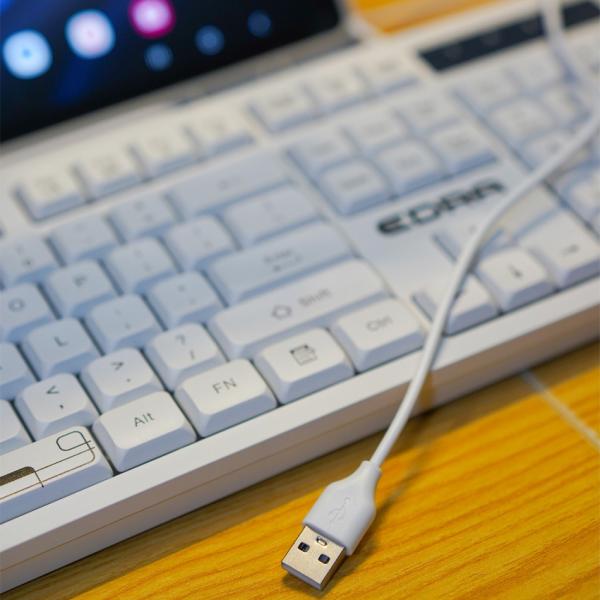 Bàn phím máy tính văn phòng giả cơ có dây E-Dra EK506 White