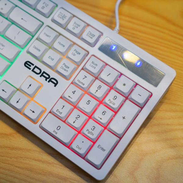 Bàn phím máy tính văn phòng giả cơ có dây E-Dra EK506 White