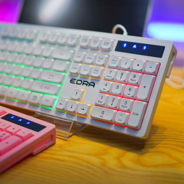 Bàn phím máy tính văn phòng giả cơ có dây E-Dra EK506 White