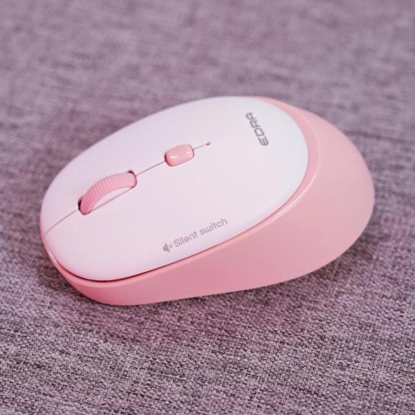 Chuột công thái học không dây E-Dra EM610W Silent Pink