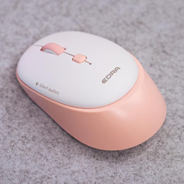 Chuột công thái học không dây E-Dra EM610W Silent Pink