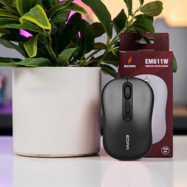 Chuột máy tính văn phòng không dây E-Dra EM611W Black