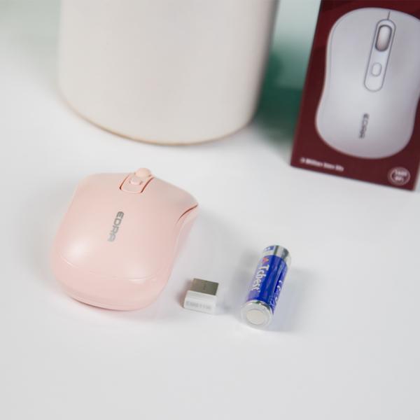 Chuột máy tính văn phòng không dây E-Dra EM611W Pink