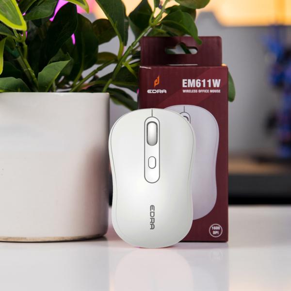Chuột máy tính văn phòng không dây E-Dra EM611W White