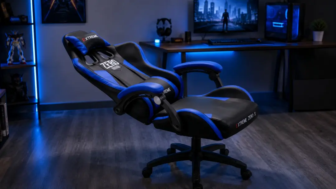 ghế gaming extreme zero s black blue ngả lưng 135 độ