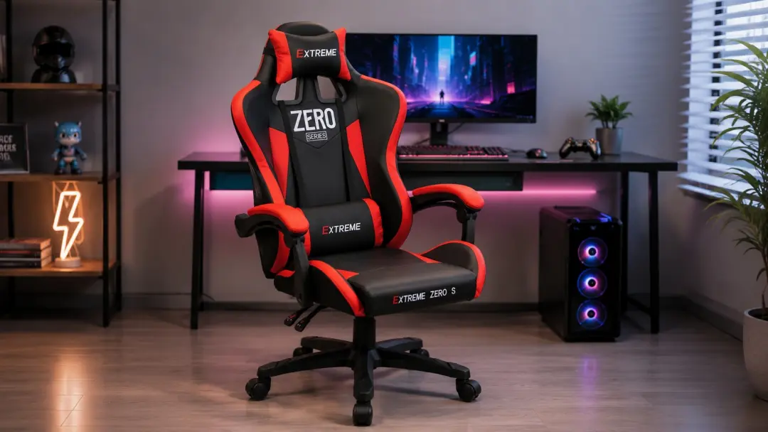 ghế gaming extreme zero s red black toàn cảnh