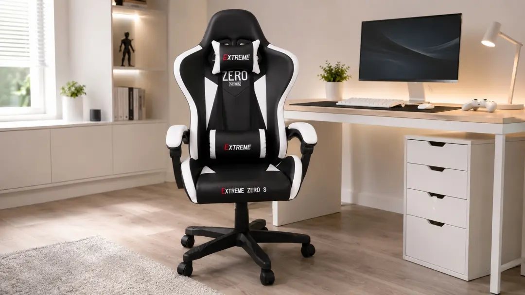 ghế gaming extreme zero s white black toàn cảnh