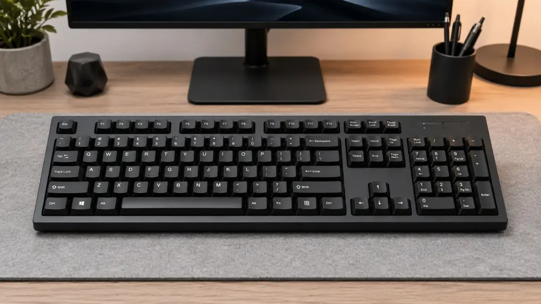 Bàn phím fullsize 104 phím trên bàn làm việc hiện đại