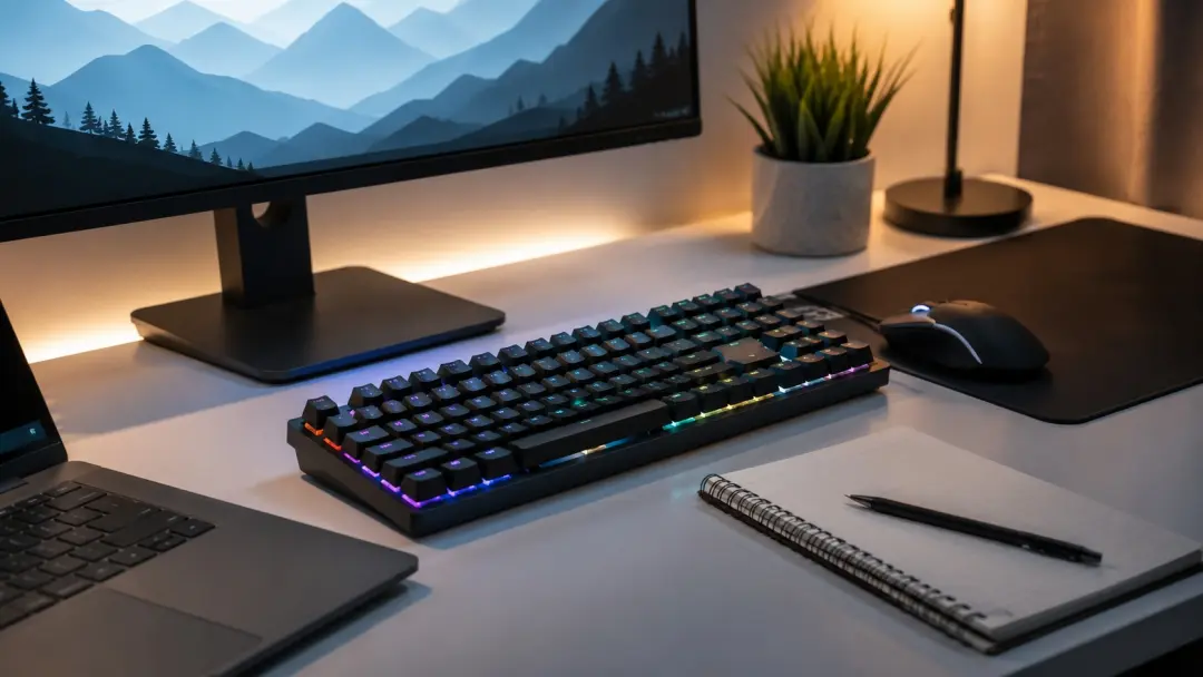 Bàn phím gaming dùng keycap ABS Double Shot cho học tập và làm việc