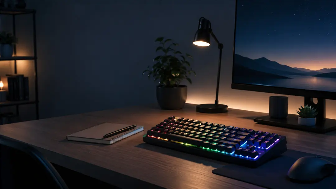 Bàn phím LED Rainbow dễ nhìn trong môi trường thiếu sáng