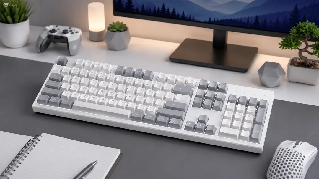 Bàn phím cơ Sorex SK104 White Gray fullsize cho học tập làm việc và chơi game
