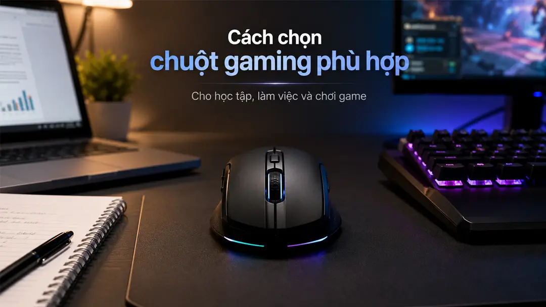 Cách chọn chuột gaming phù hợp cho học tập làm việc và chơi game