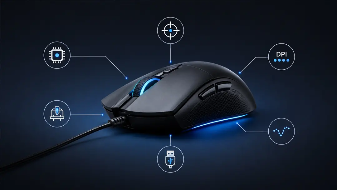 Các tiêu chí chọn chuột gaming gồm cảm biến DPI switch và kết nối