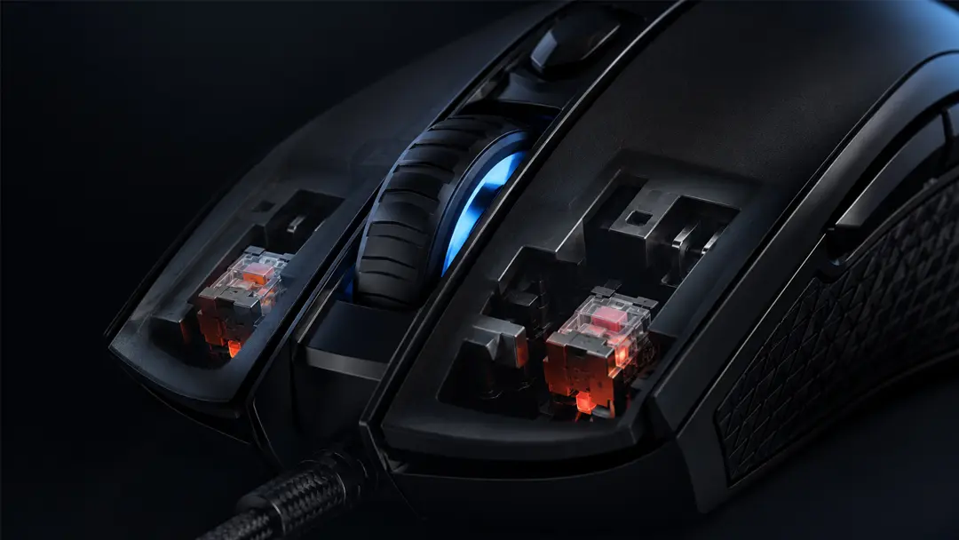 Khu vực nút bấm chuột gaming sử dụng switch Huano