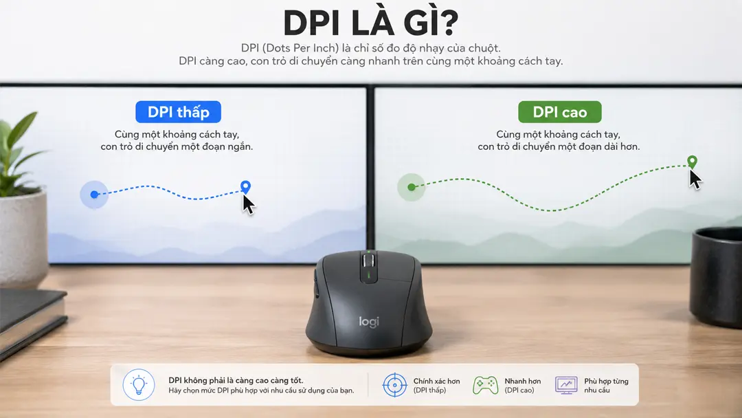 DPI chuột ảnh hưởng đến tốc độ con trỏ
