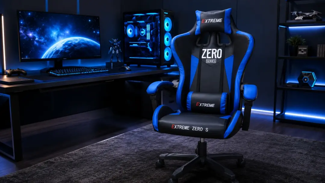 Ghế gaming Extreme Zero S Black Blue hợp PC LED