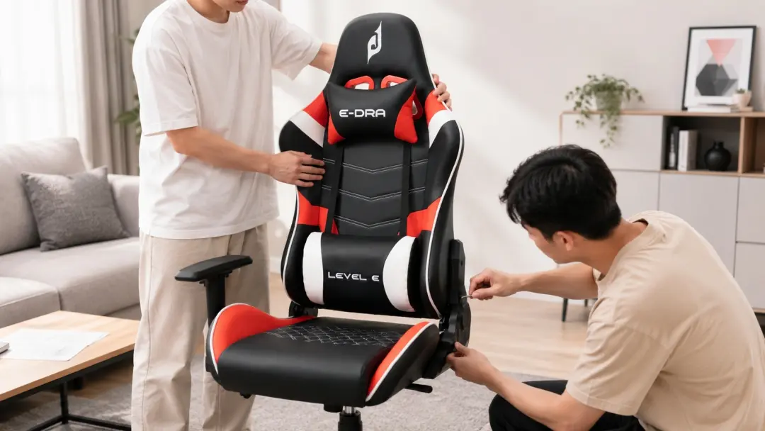 Cách lắp tựa lưng ghế gaming cân đều hai bên