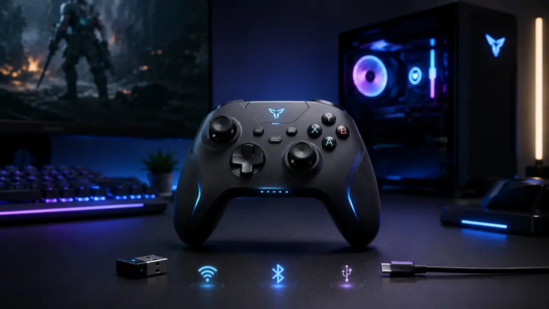 Tay cầm chơi game đa kết nối Bluetooth 2.4GHz và USB