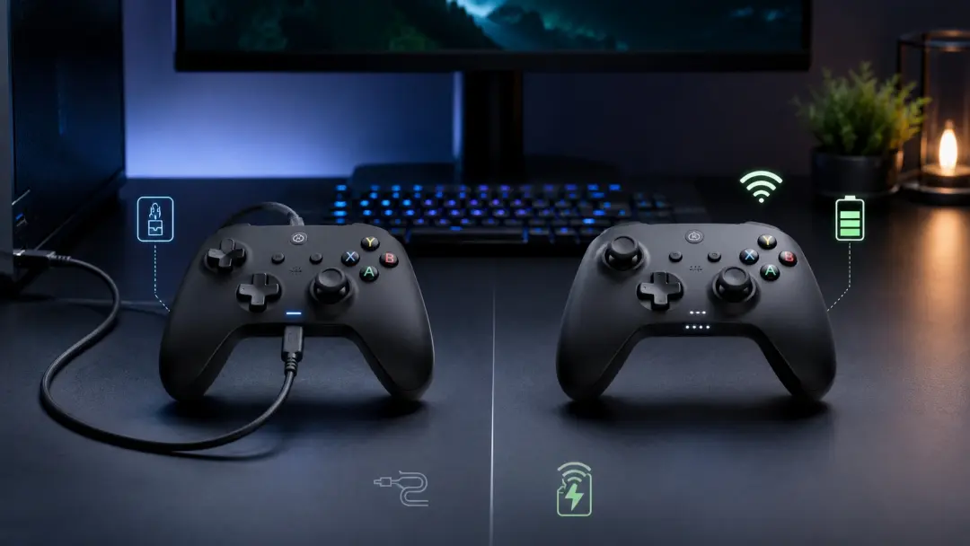 So sánh tay cầm chơi game có dây và không dây cho PC