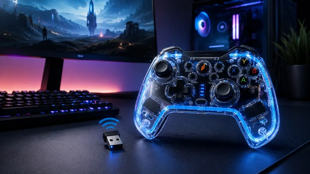 Tay cầm chơi game hỗ trợ Bluetooth 2.4GHz và USB