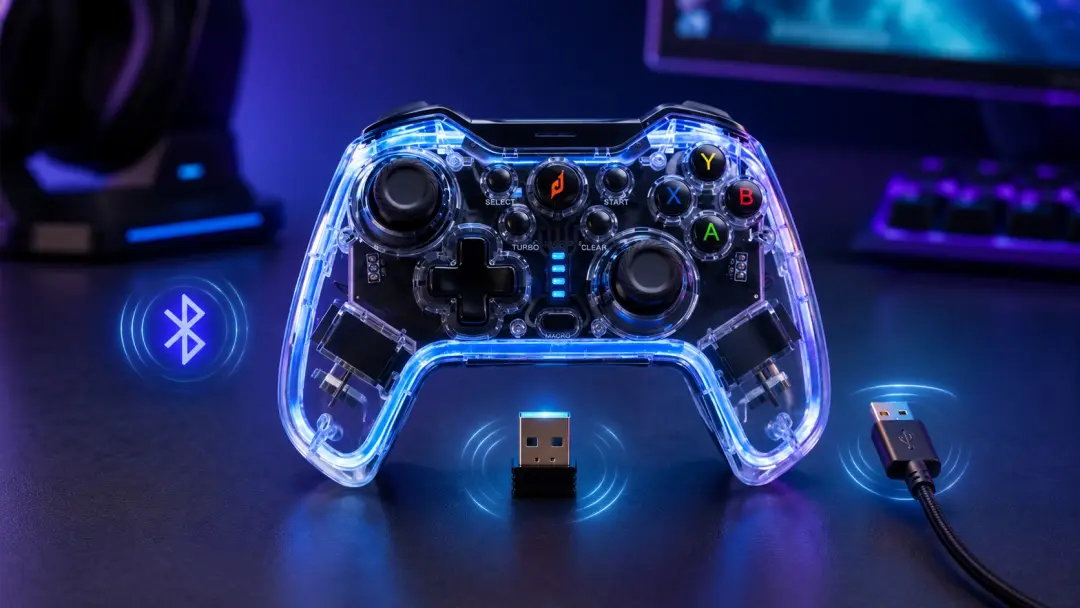 Tay cầm chơi game đa kết nối kết nối USB với laptop